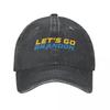 Vintage Lets Go Brandon Baseball Cap Unisex Distressed Denim Washed Sun Cap Outdoor Summer Unstructured Soft Hats Cap