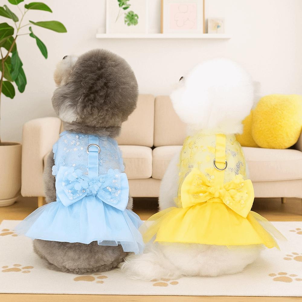 Soft Summer Pet Princess Skirt Sweet Dog Vest Harness Cat Apparel Dog Dress  Spring