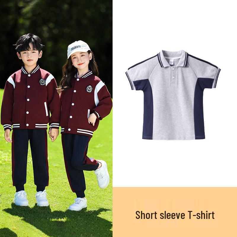 Комплект спортивной формы первого класса в британском стиле: Детский весенне-осенний бейсбольный костюм-тройка 150 cm