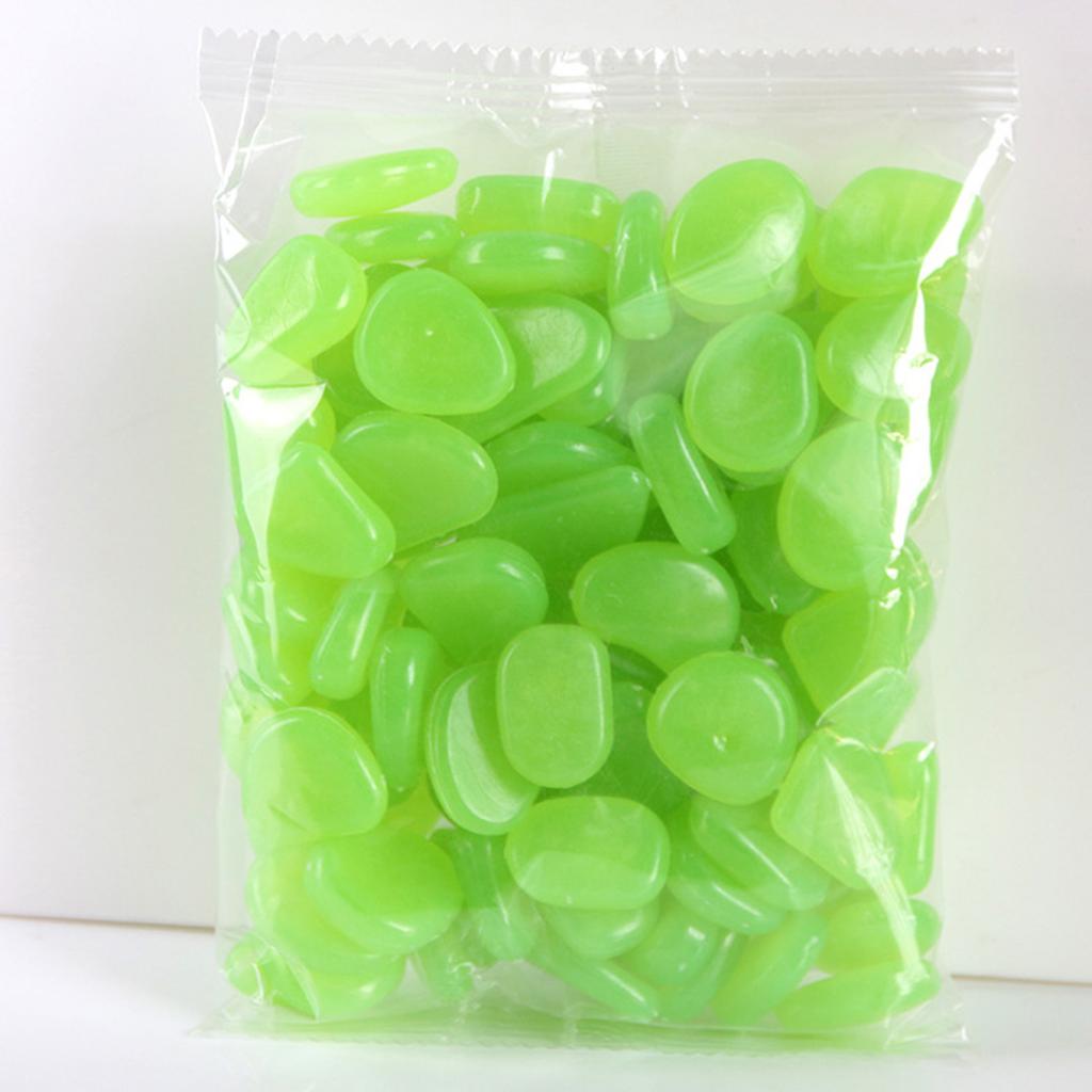 300pcs Luminous Pebble Stone Glow In The Dark Pebbles Colorful Gravel for Aquarium Fish Tank Ornament