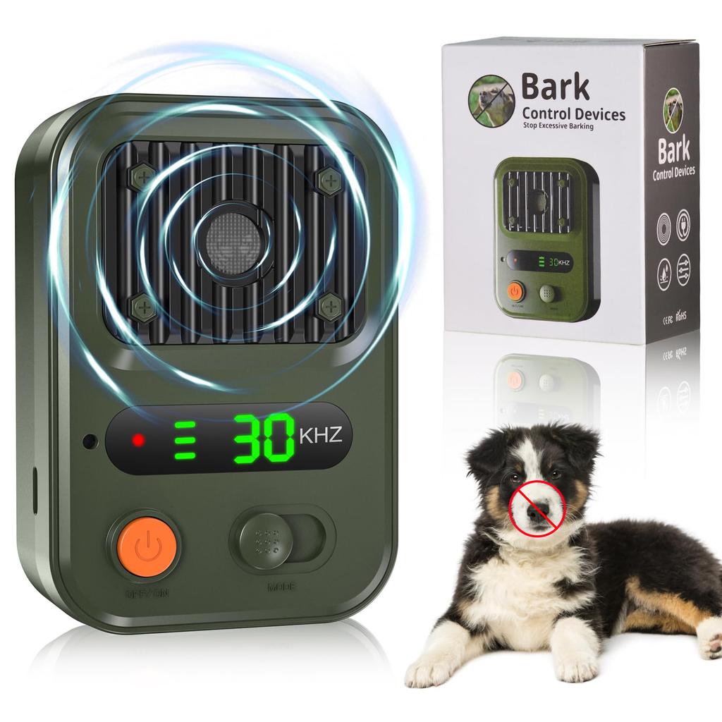 Auto Bark Deterrent Devices with 3 Modes,Anti Barking Devices, Rechargeable Dog Barking Silencer Sonic Barking Deterrent Indoor