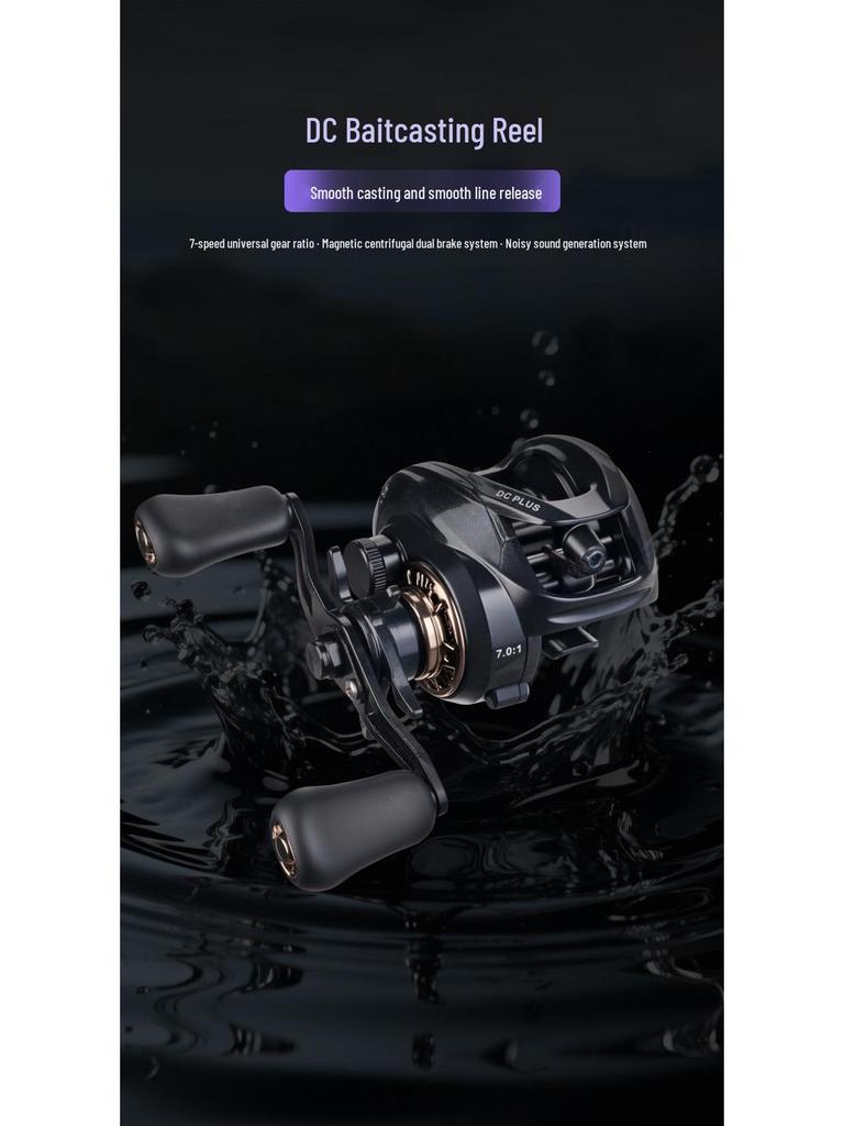 Blue Boat DC PLUS Baitcasting-Rolle: Micro-Lure-Rolle mit eingebautem Wurfgeräusch, Anti-Rücklauf-System und Doppelbremse.