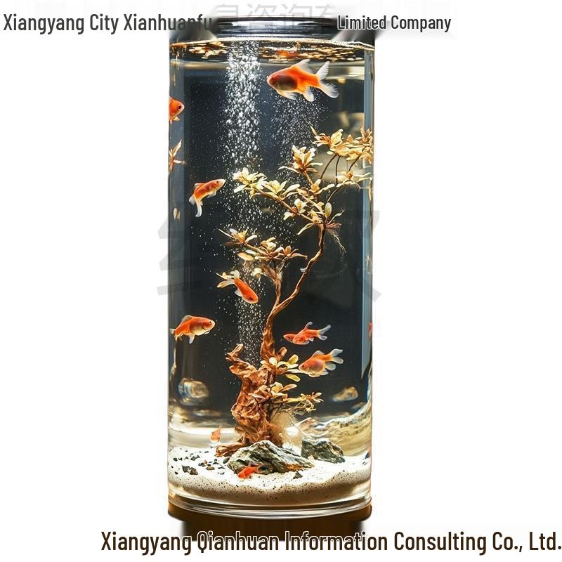 Round Acrylic Ultra-White Fish Tank - Transparent, Drop-Proof, Small Desktop Goldfish Tank