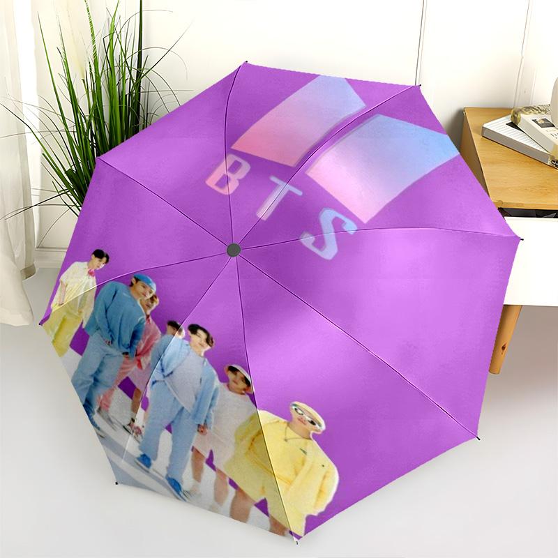 Harmony Melody: BTS's Sonic Journey Folding Umbrella Portable Suitable for All Seasons Outdoor Gift Three Folds