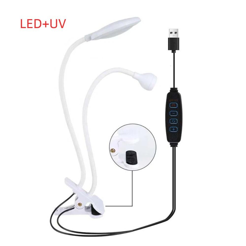 Double-head Gooseneck Nail Lamp Nightlight UV Curable Violet Lamp  for Manicure Salon