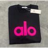 ALO Baumwolle Lockere Passform Unisex Rundhals T-Shirt Streetwear Lässiges Oberteil