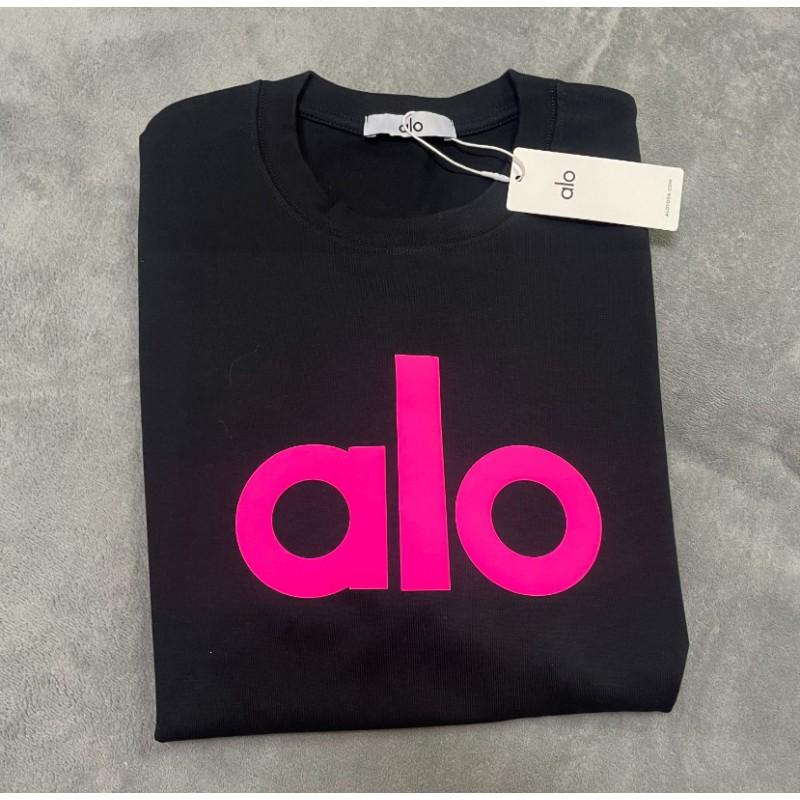 ALO Baumwolle Lockere Passform Unisex Rundhals T-Shirt Streetwear Lässiges Oberteil