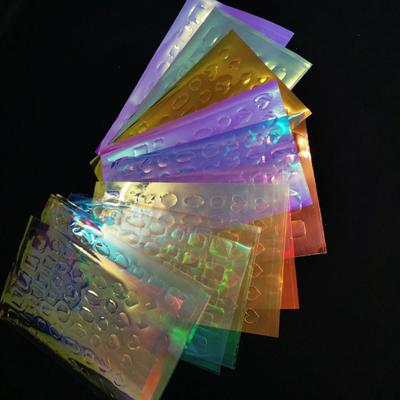 Yousheng Lot de 11 autocollants pour ongles effet Aurora, en forme de cube, en aluminium coloré, scintillants, pour décoration de manucure