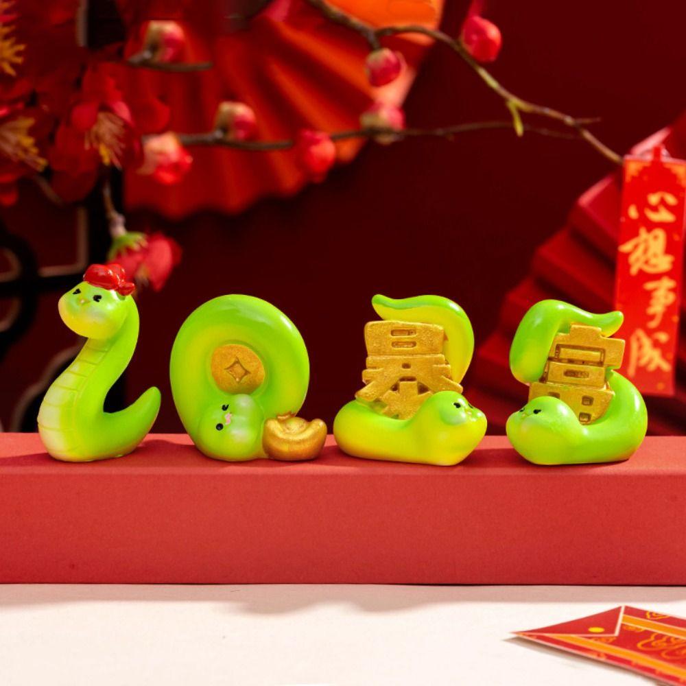 6PCS 2025 New Year Snake Miniatures Spring Festival Mini Snake Figures  Home Office