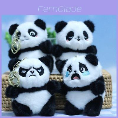 Rozkošný plyšový prívesok na kľúče Panda, super mäkká krátka plyšová hračka, prívesok na tašku