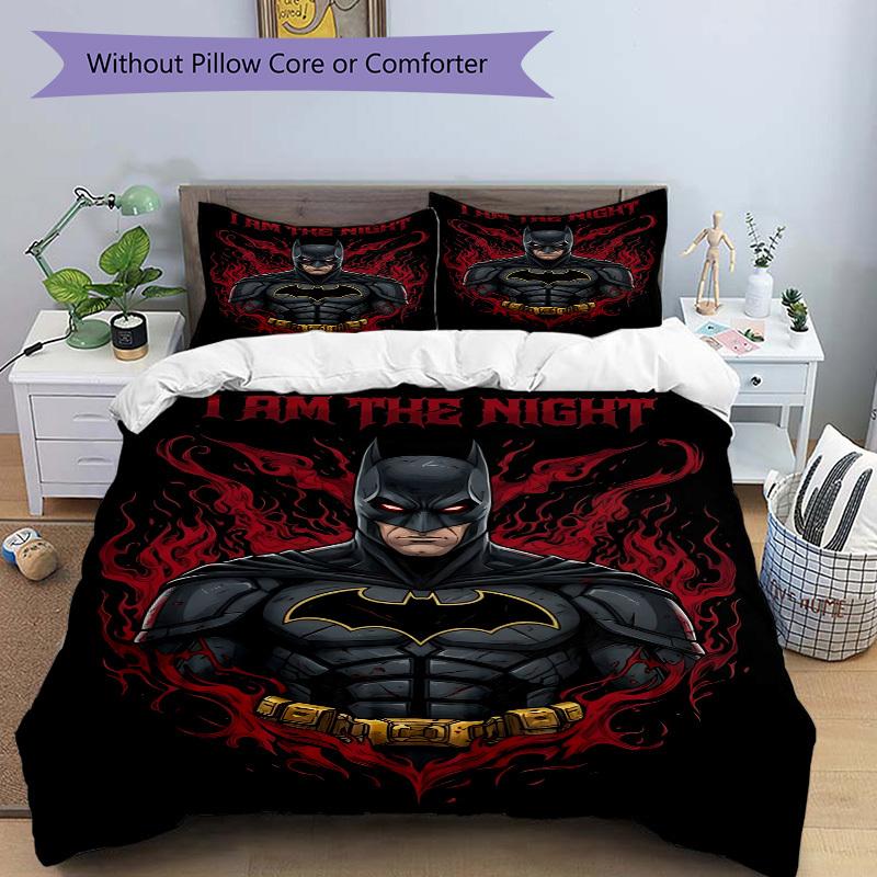 3pcs Batman Duvet Cover Set (1 Duvet Cover + 2 Pillowcases, No Core) - Comfortable, And Breathable Bedroom Decoration Yy251104013