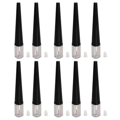 10 Stück Wimpernwachstumsflüssigkeit Flasche Nachfüllbar Transparent Leere Eyeliner-Tuben mit Schwarzem Deckel für Kosmetik 5ml