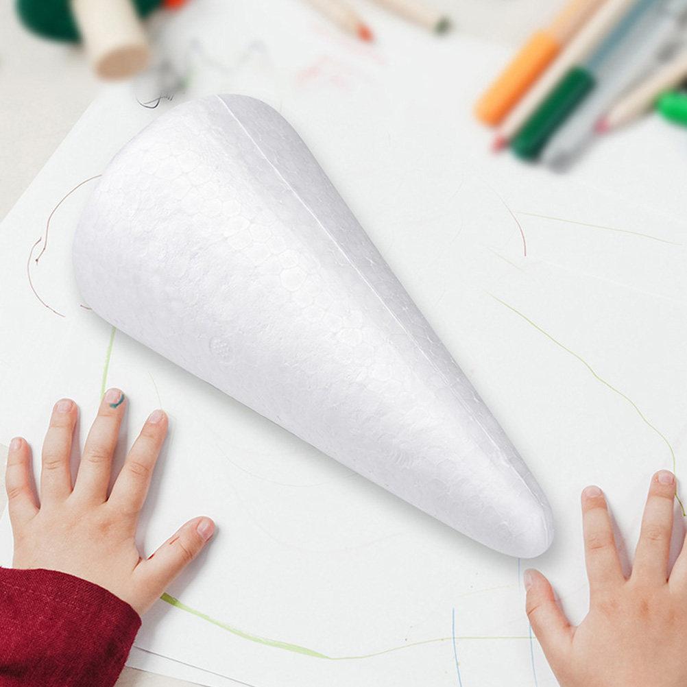 10Pcs Foam Cones for DIY Crafts White Polystyrene Cones Kids Preschool Kindergarten Church Home Art Projects Painting Gluing