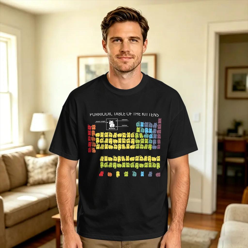 Science Cats Funny Scientist Pun Cat Lover Math Teacher Cotton Tshirt For Unisex Summer Y2k Funny Tshirts Fashion Tees Oversize