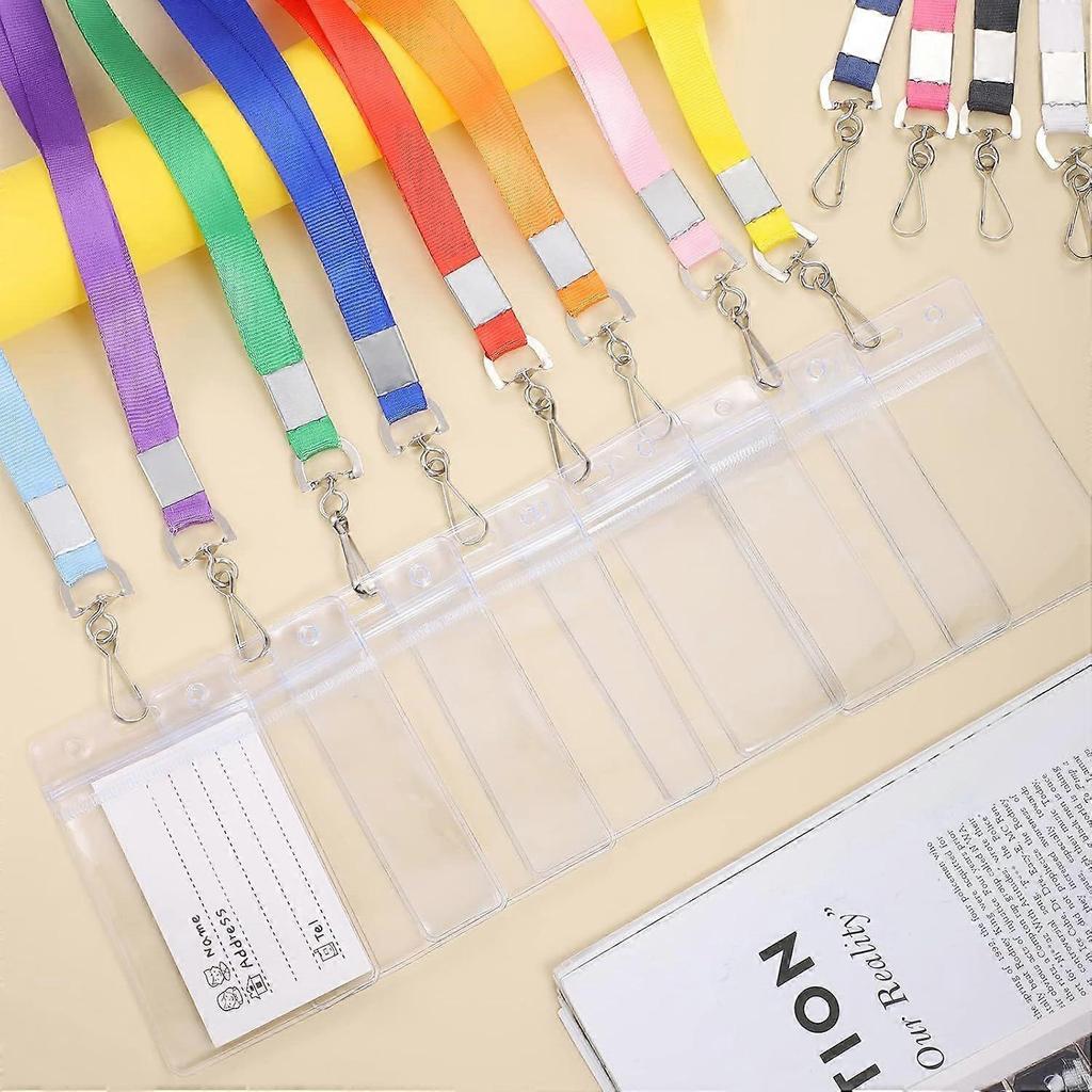 24 Pack Lanyards for ID Badges Cruise Lanyard for Ship Cards with Waterproof ID