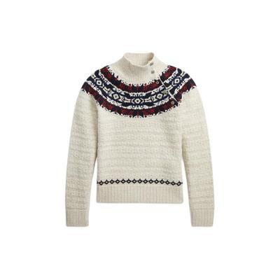 Polo Ralph Lauren Fair Isle Muster Gerippter Rollkragenpullover Kinderpullover Off-White 313920103-001