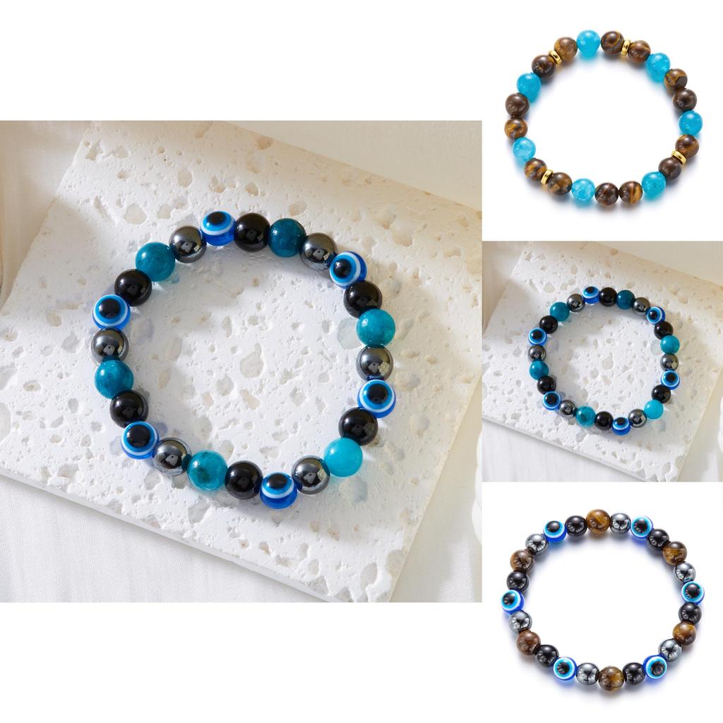 Eye Of The Devil Beaded Bracelet With Elastic Design For Fashionable Women Gift