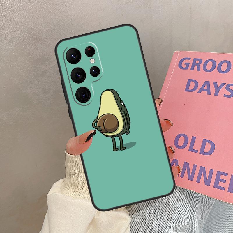 Cute Avocado Case For Samsung Galaxy S25 Ultra S20 S21 S22 S24 S23 Ultra S9 S10 Plus S25 FE Cover Coque