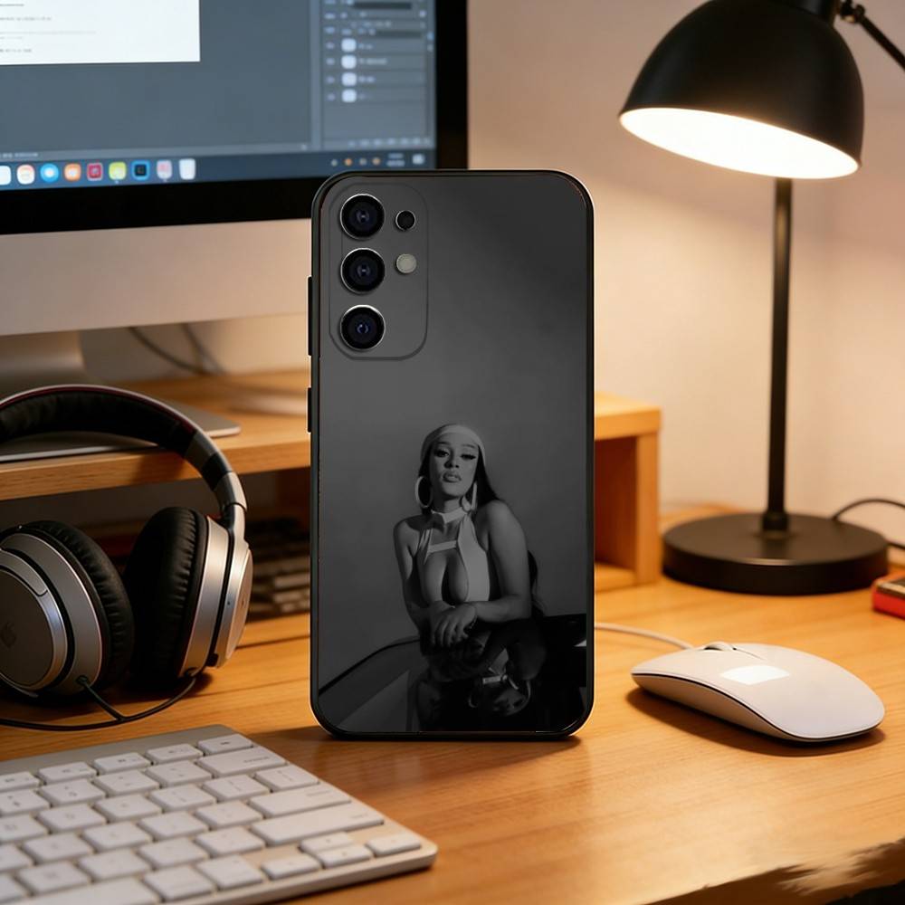 D-DOJA Cat Phone Case Black Silicone Soft For Samsung S25,S24,S21,S22,S23,S30,Ultra,S20,Plus,Fe,Lite