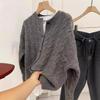 Autumn 2026 Floral Embroidered Cable Knit Wool Cardigan