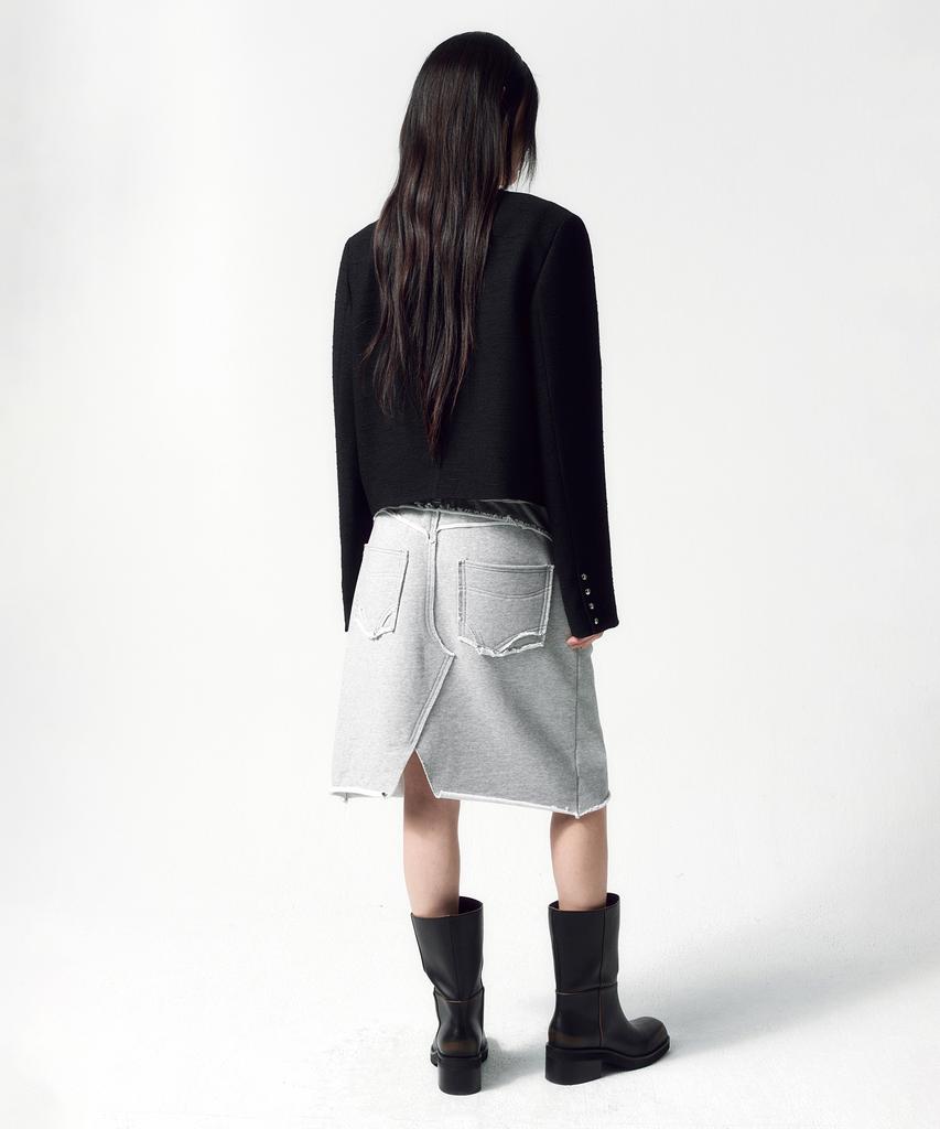 Insilence Woman Cutout Sweatskirt Melange Grey