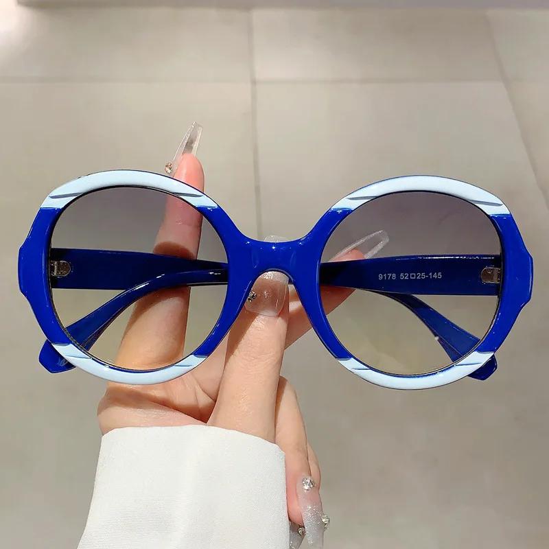 Oversized Round Vintage Sunglasses Women Men Luxury Designer Sun Glasses Big Frame Punk Eyewear UV400 Outdoor