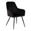 Harbo Velvet Dining Chair, Black, Black.