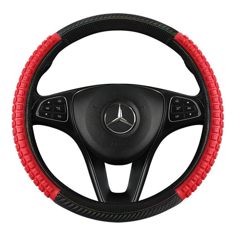 Universal Steering Wheel Cover Truck Bus 40-50cm Diameter Sport Style Anti-Slip Durable PU Leather Grip