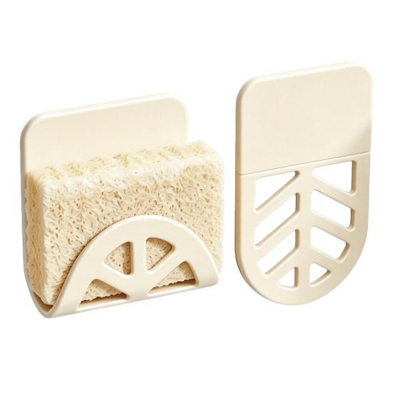Dish Sponge Holder Self-adhesive Holder, Compact Flexible Drainage Rack, Rust-proof Rack for Sponges Aluminum Alloy And Silicone Organizer Bathroom