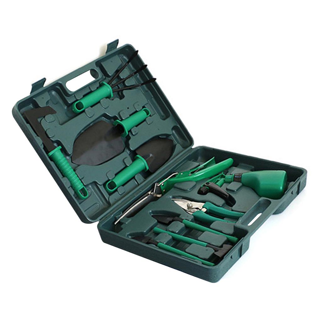 Potted Plant Pruning Shovel Kit Garden Planting Weeding Set Bonsai Trimming Garden Tools Green 10