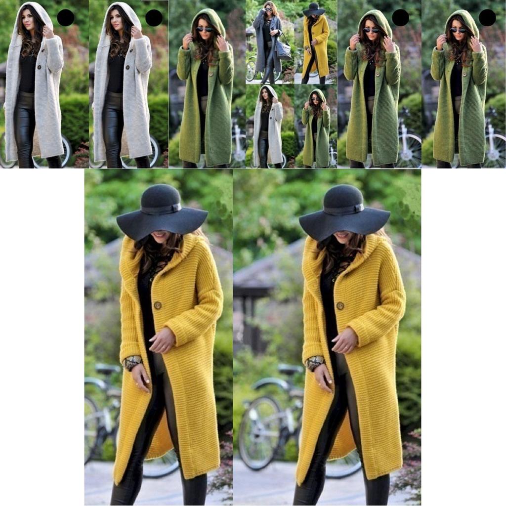 Cozy Plus Size Autumn And Winter Long Cardigan Hooded Sweater Womens Coat