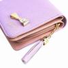 Fair Fairy Women's Bifold PU Leather Mini Wallet with Ribbon, Cute Gift, 151124 (Lavender)