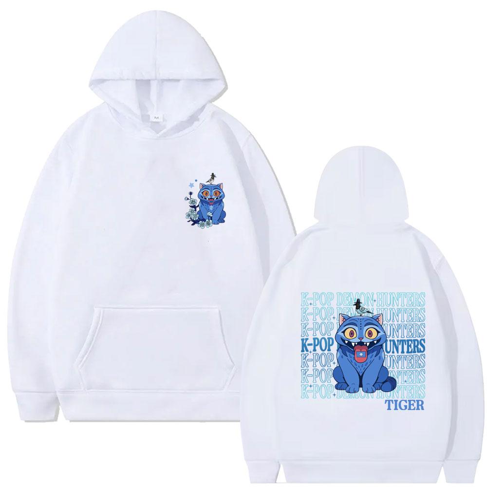 Kpop Demon Hunters Derpy Tiger Graphic Hoodie Men Women Fashion Cartoon Trend Streetwear Man Clothing Oversized Hoodies