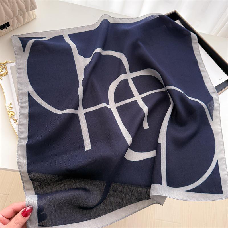 Eșarfă elegantă de mătase 2025: Design japonez și coreean, Stil subțire de vară, Protecție pentru gât