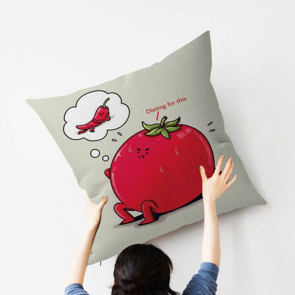 Funny Food Fancy Cushion Cover Car Throw Pillow Case For Sofa Car Christmas Gift 40x40cm 45x45cm