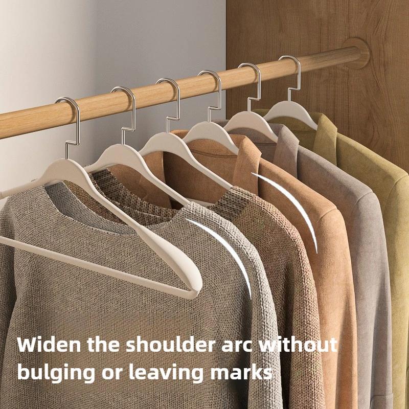 5pcs Heavy-Duty Metal Clothes Hangers Wide Shoulder Non-Slip No-Residue Brushed Finish Hangers for Suits Coats