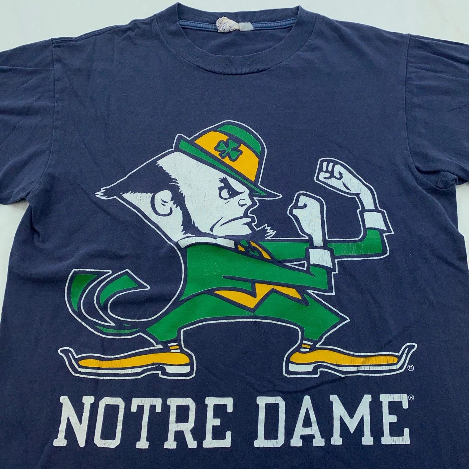 

vintage 90s UNIVERSITY OF NOTRE DAME FIGHTING IRS-Shirt SMALL/MEDIUM ncaa soft 2XL