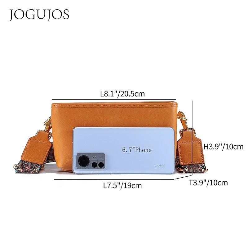 JOGUJOS new leather shoulder bag large capacity horizontal shoulder satchel high sense women's messenger shoulder bag