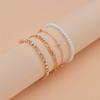 Hot summer seaside beach pearl beaded rhinestones women multi-layered anklets