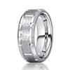 Hot Selling New 8mm Wide Vintage Hammer Pattern Brushed Sand with Horizontal Grooves for Men and Women's Ring Pairs