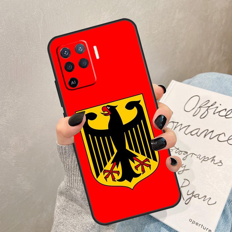 Germany Flag Emblem Case For Oppo A78 A98 A18 A38 A58 A60 A80 A40 A77 A57 A17 A74 A54 A94 A96 A76 A16 A15 A5 Pro
