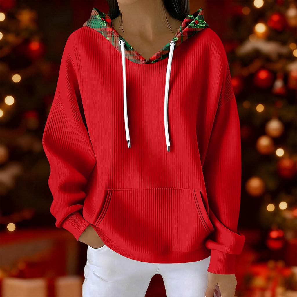 Women's Fashion Casual Christmas Print Pullover Long-Sleeve Sweatshirt
