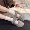Fashion Autumn Woolen Fur Women Warm Cotton Flats Shoes Concise Outdoor Soft Sole Shoes Ladies Comfort Mary Jane Shoes