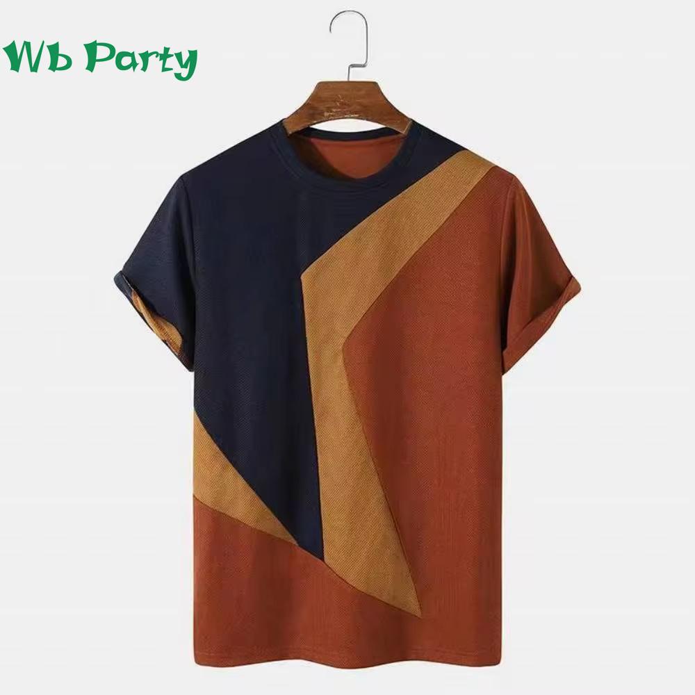 Vintage Striped Pattern Printing T shirt Men Designer Man T shirt Short Sleeve Tee Men Clothing Striped Print Clothes O-Neck Tee