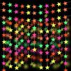 UV Neon Party Decoration Fluorescent Star Heart Circle Dot Garland Glow in The Dark Hanging Streamers Banner for Baby Bridal Shower Birthday Backdrop