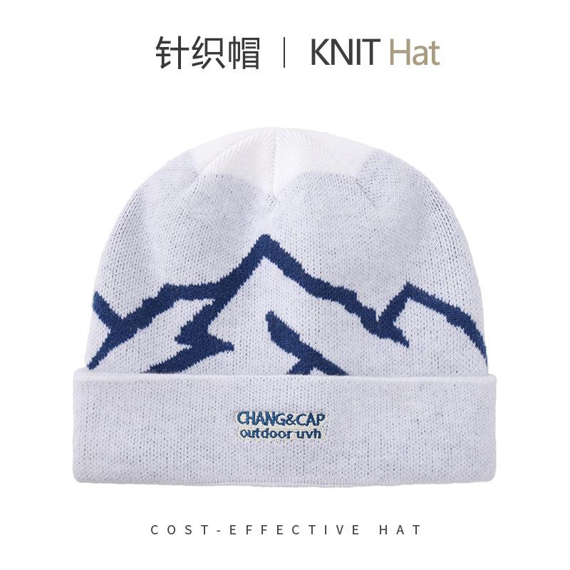 Warm ear protection knitted hat men's and women's autumn and winter outdoor mountaineering skiing cold hat big head circumference windproof versatile