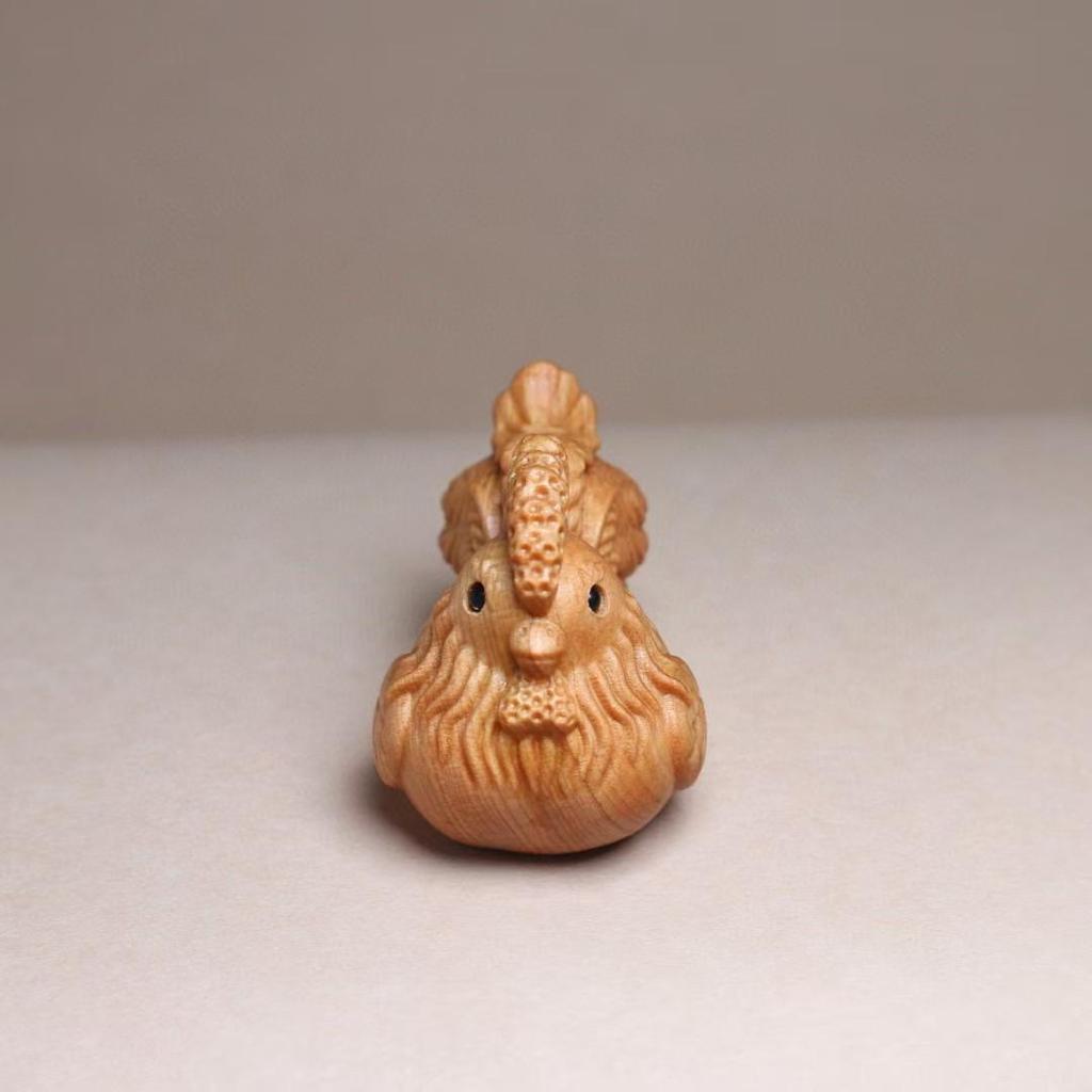 Taihang Cliff Cypress Rabbit and Rooster Carving Ornament