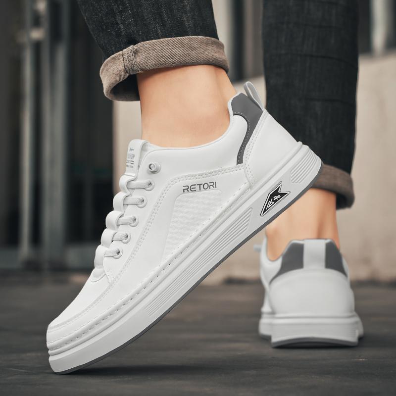 Men's Vulcanized Shoes  Spring Comfortable Solid Color Sneakers Mens Outdoor Fashion One-step Breathable Casual Shoes Tenis