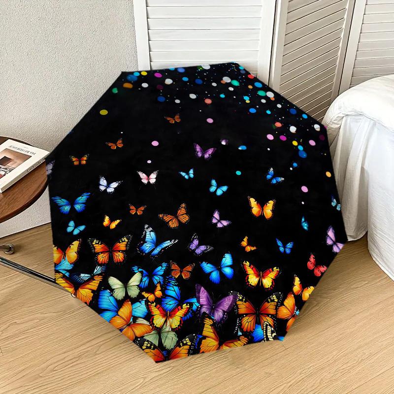 1pc Butterfly Party Pattern Umbrella Design Automatic Opening and Closing Umbrella, High-quality Travel Umbrella, c1128078