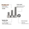 316 Stainless Steel Knurled Hex Socket Head Cap Screws | Cup Head Hex Socket Screws